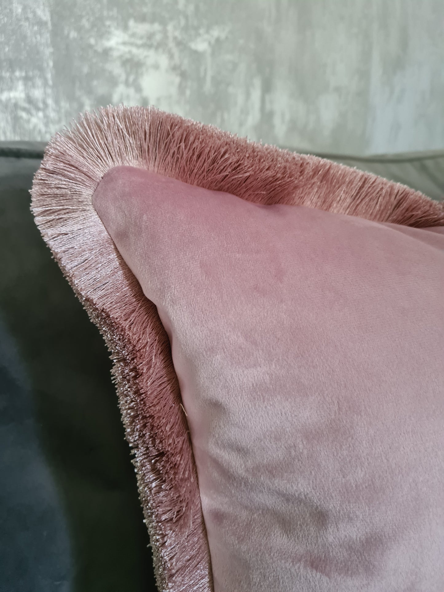 Blush Pink Fringe Cushion