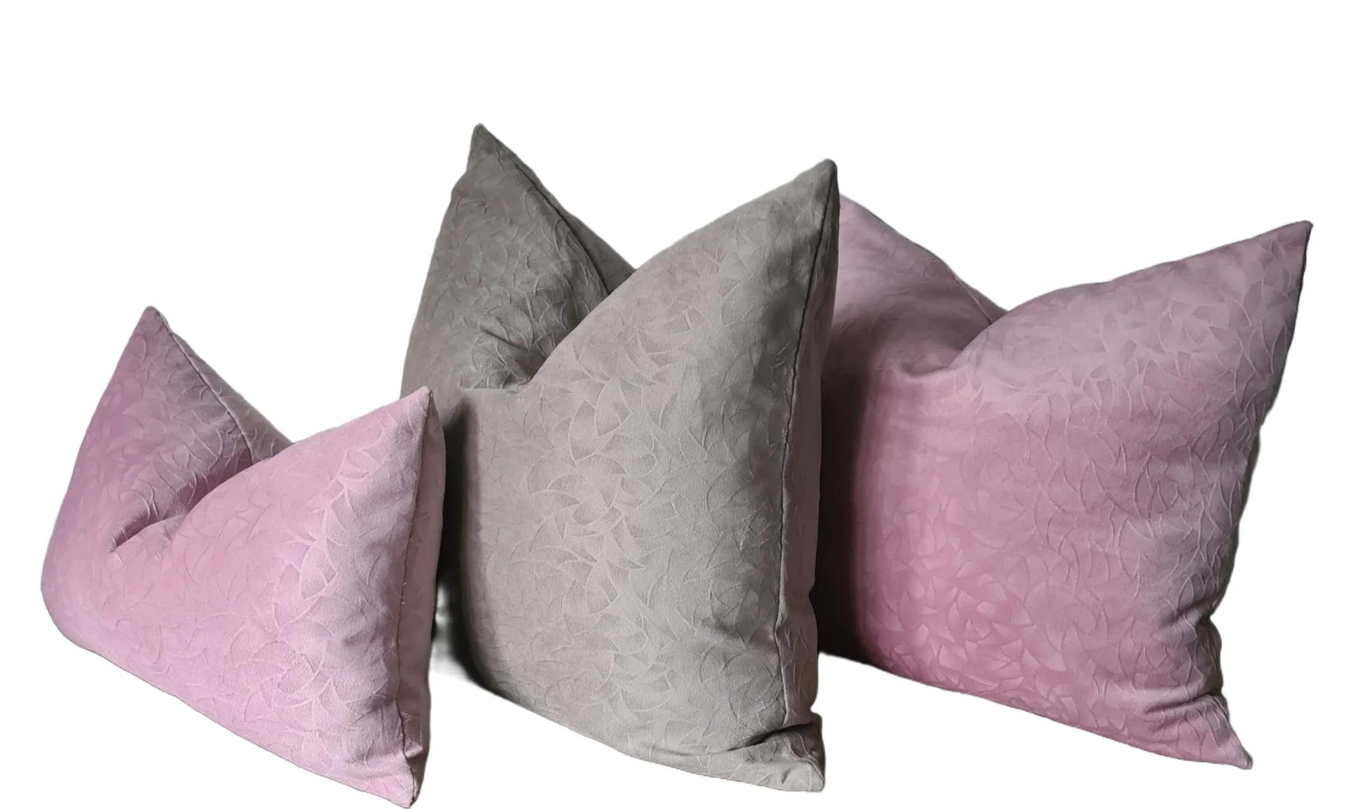 Pink & Grey Geometric Velvet Cushions