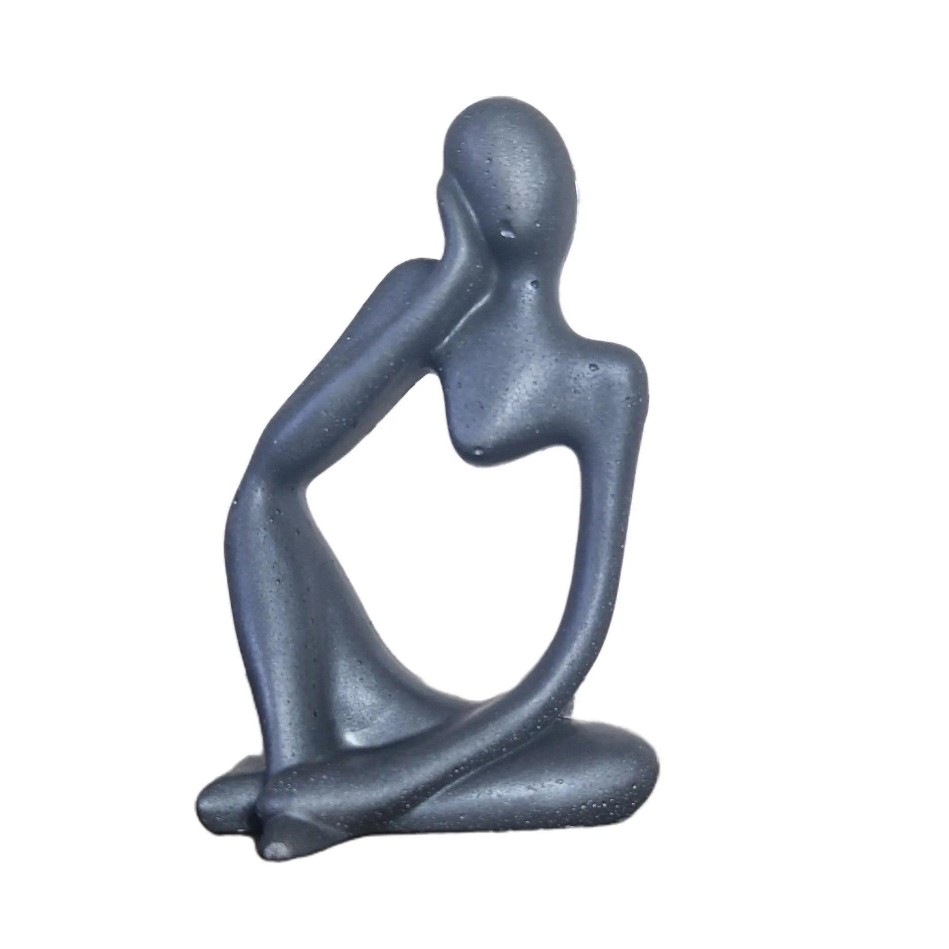 Jesmonite Abstract Thinker Statue in Shimmer Grey