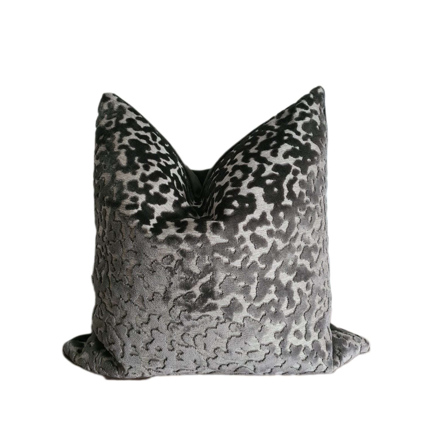 Grey Textured Chenille Square Cushion
