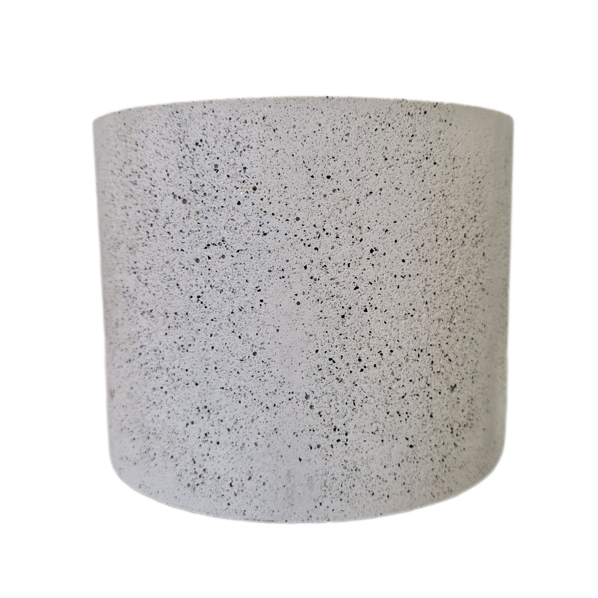 White Silver Granite Round Plant Pot