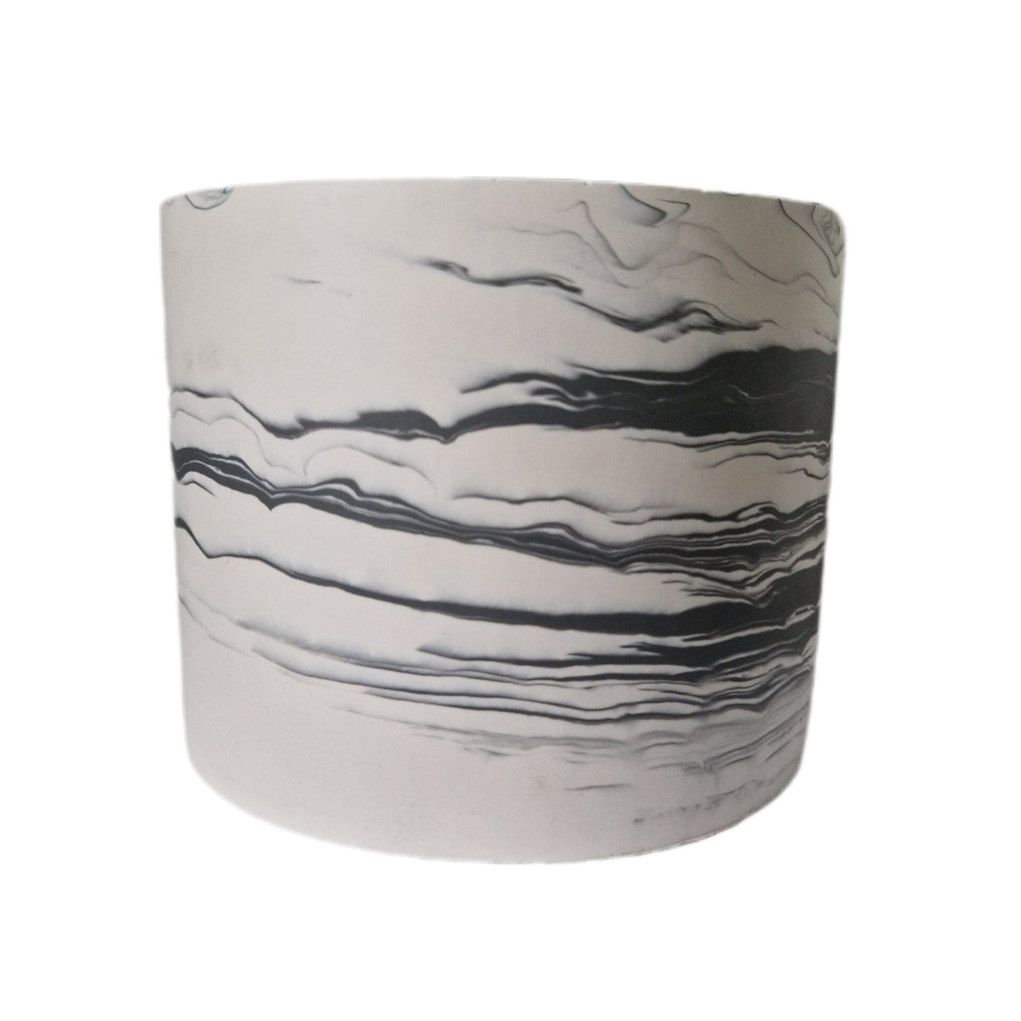 Grey and Off- white Round Plant Pot