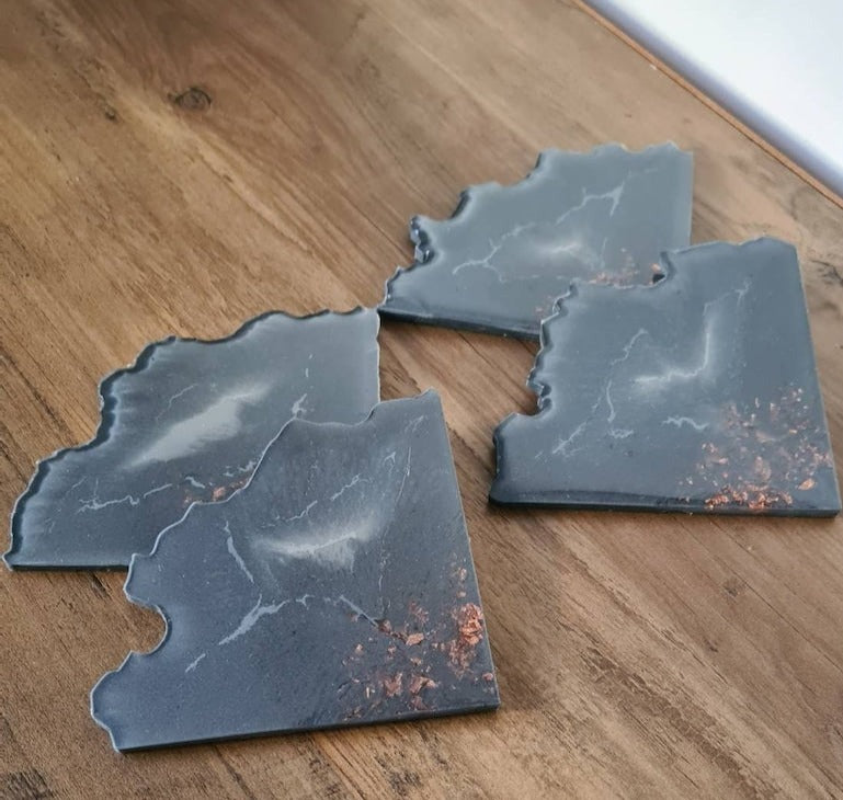 Agate Slice 'Grey Coppered Sky' Coasters